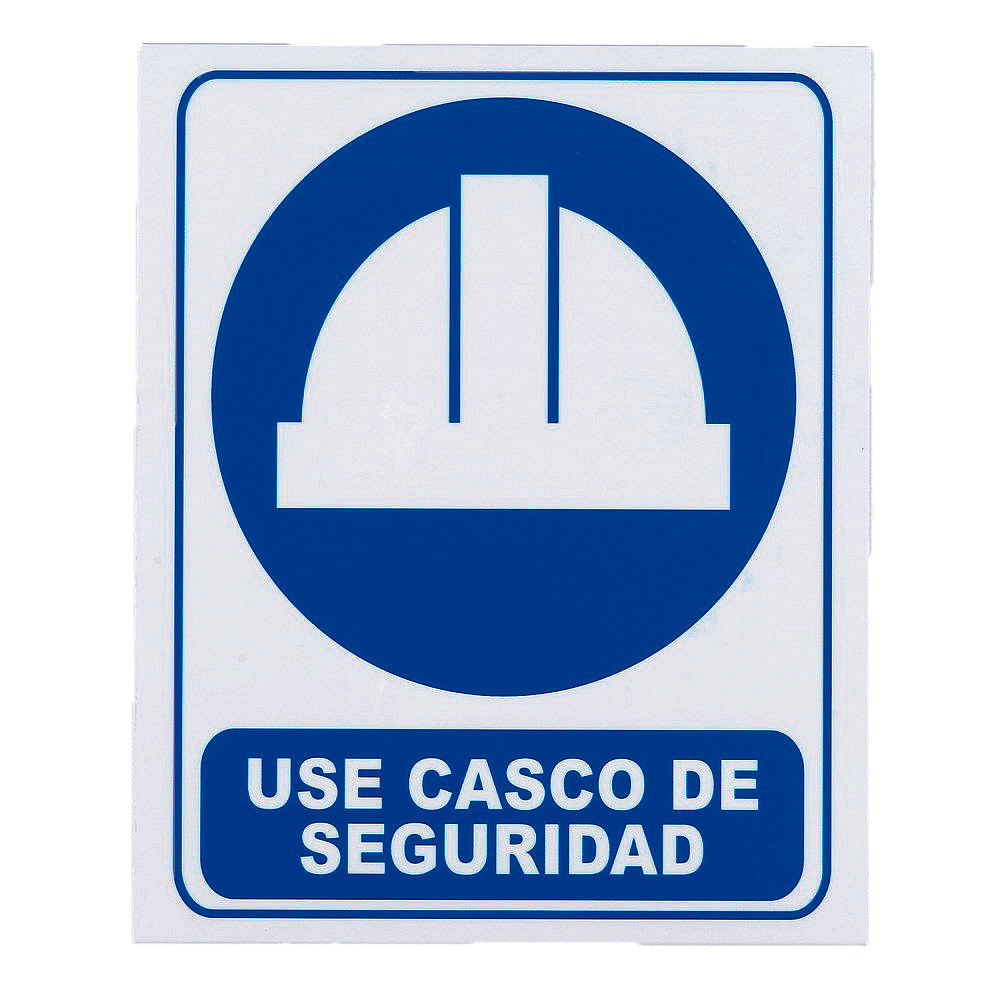 Cartel Señalización Use Casco de Seguridad 25x30 Cm MF Interiores