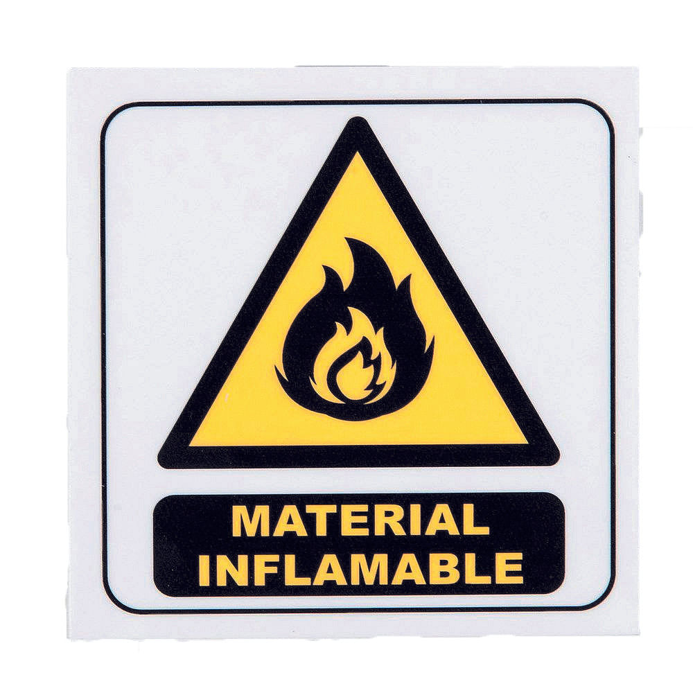 Cartel Señalización Material Inflamable 15x15 Cm MF Interiores