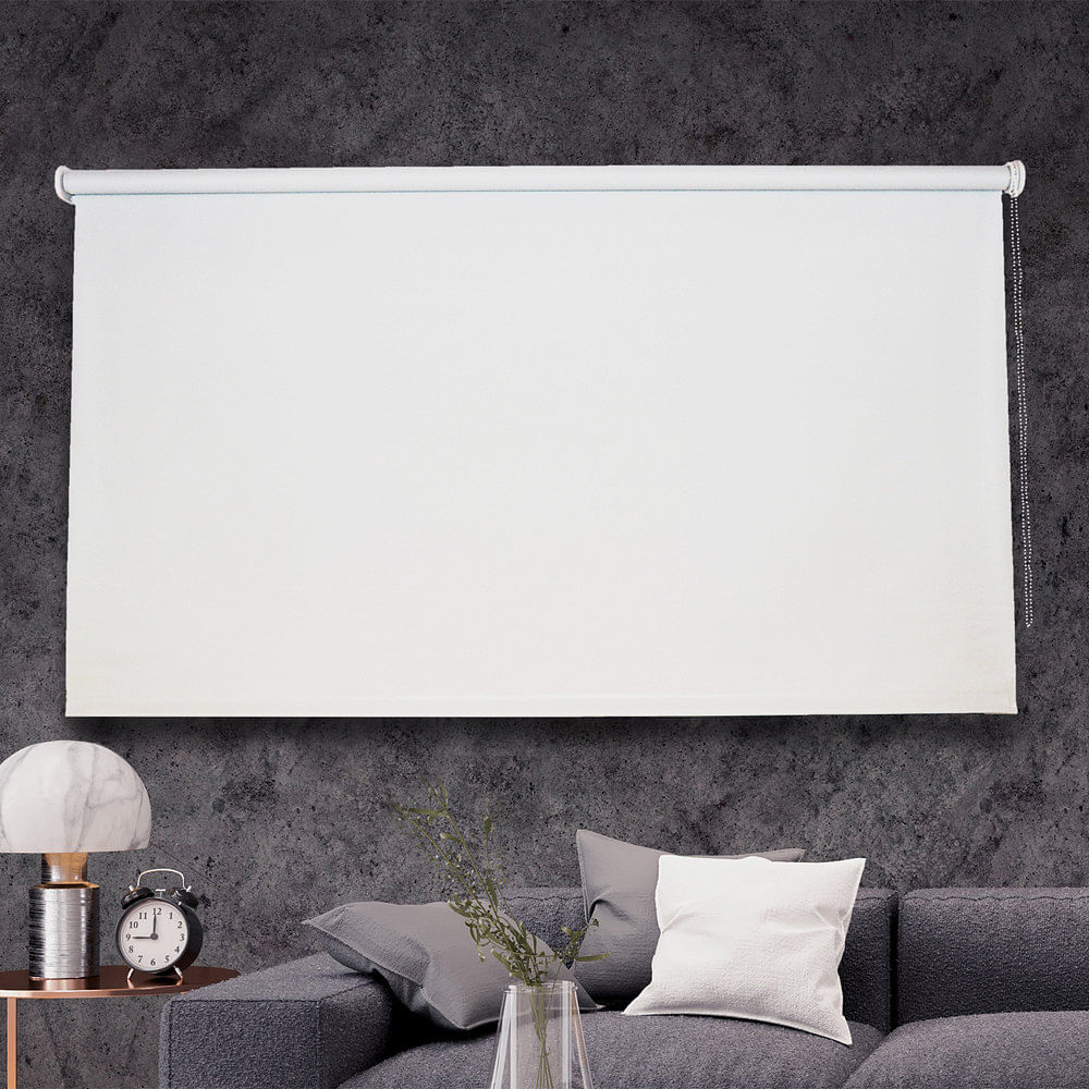 Cortina Roller Blackout Poliéster Blanco 120x165 Cm Dina