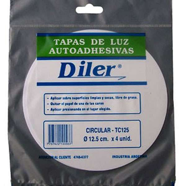 Tapa Luz Autoadhesiva Circular 12.5 Cm x 4 Un Diler