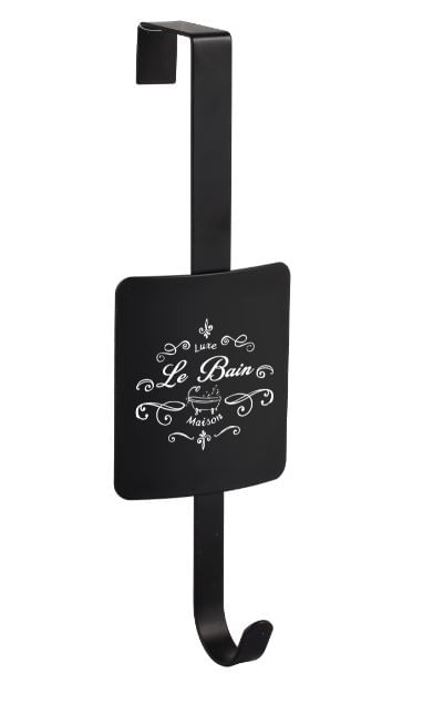 Perchero Para Puerta 1 Gancho 9x4,5x27 Cm Metal Negro Zuka