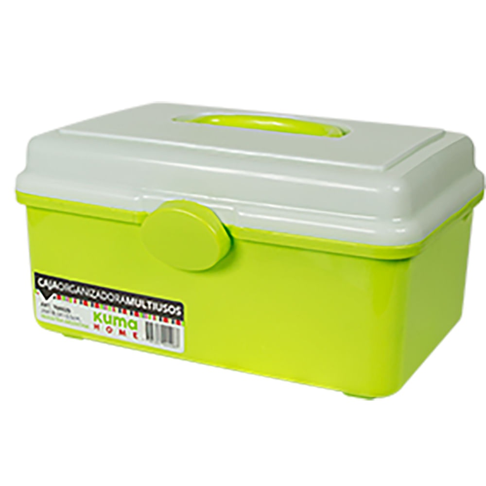 Caja Organizadora 13x16x26 Cm Plástico Verde Kuma Home