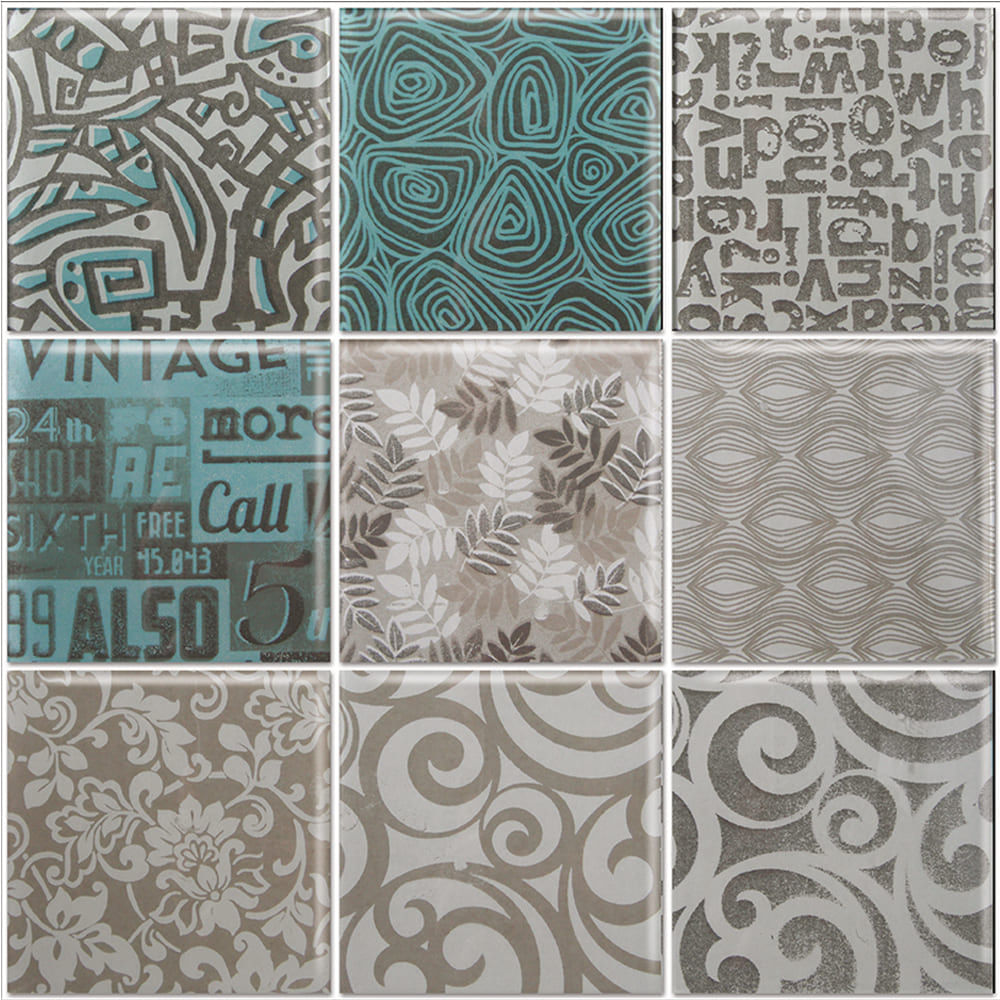 Mosaico Decorativo Aqua 30X30 Cm Cerámica Piú