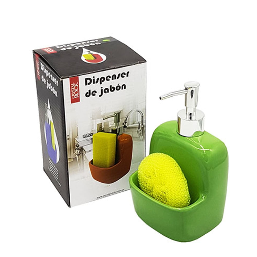 Dispenser Detergente Cerámica Verde Crystal Rock