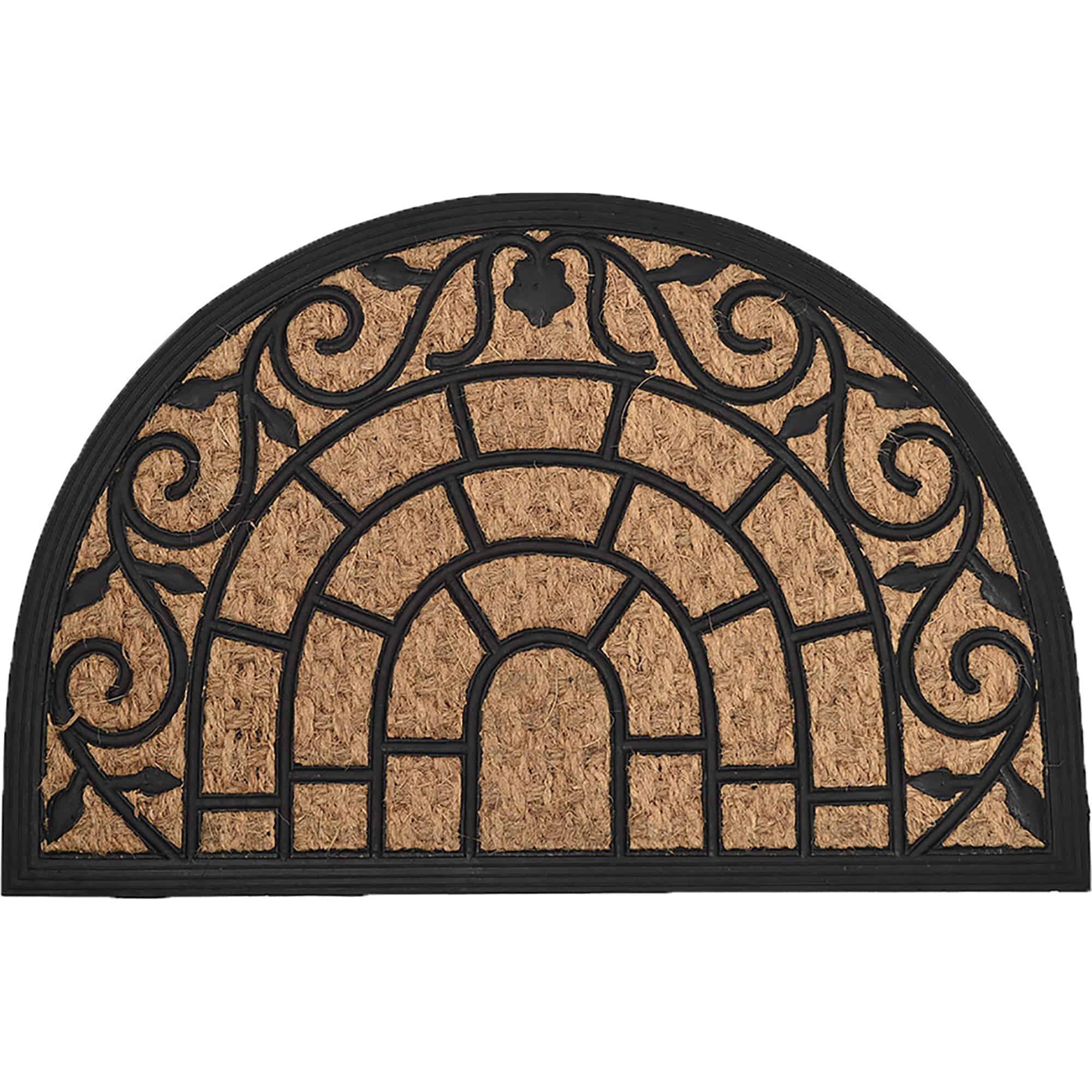 Felpudo de coco y goma semicircular 40x60 cm (Modelos Surtidos)