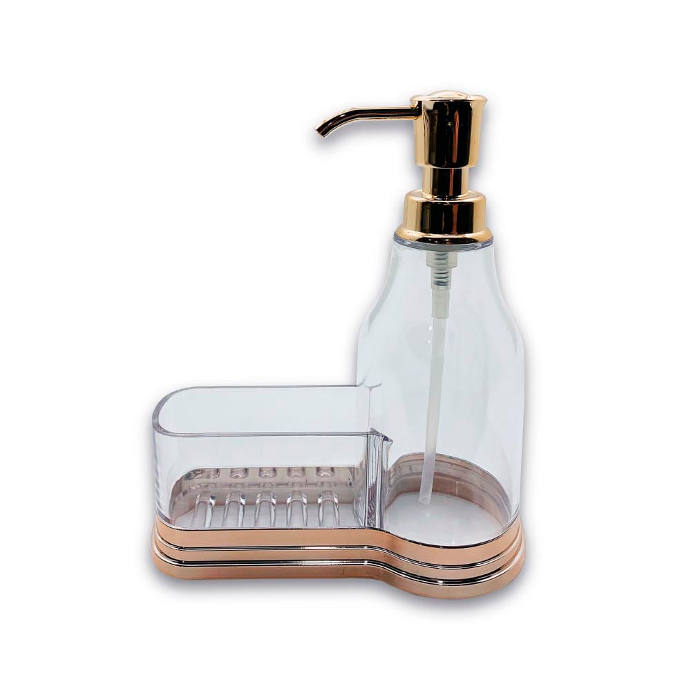 Dispenser para Detergente con Porta Esponja Acrílico Transparente Amalfi