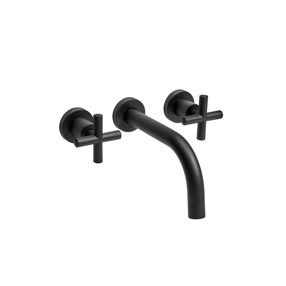 Grifería Lavatorio de Pared Bimando Negro Black Velvet Peirano
