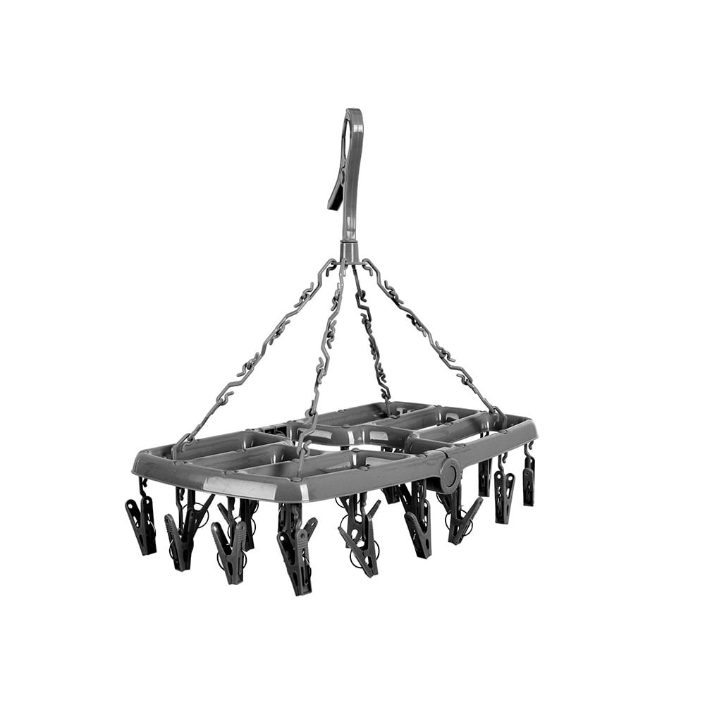 Tendedero Ropa 45x25x40.8 Cm Polipropileno Gris Cotidiana