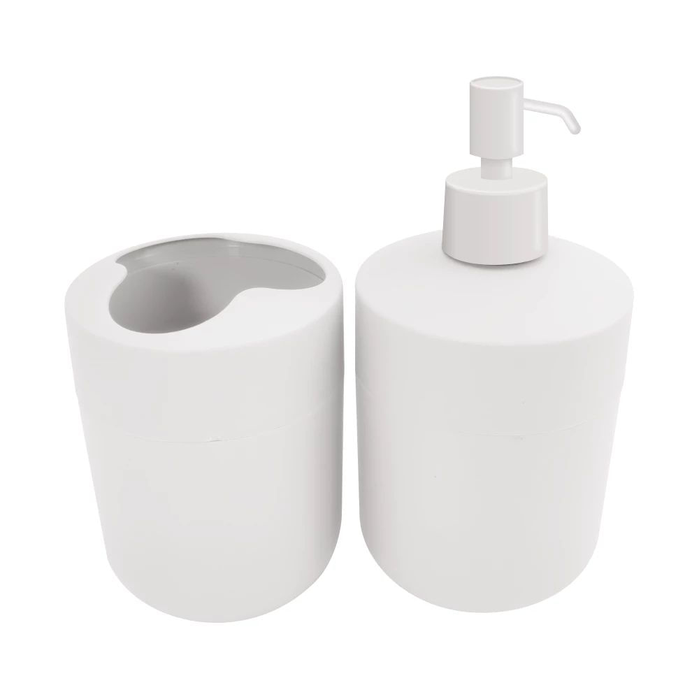 Set de Baño Plástico Gris 19x9,5x19,5 Cm Duo QUO Productos