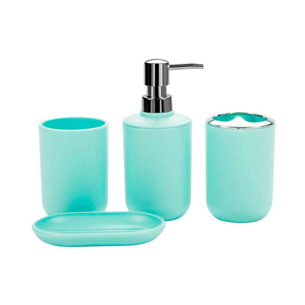 Set de Baño PP Verde Menta 4 Piezas Suka