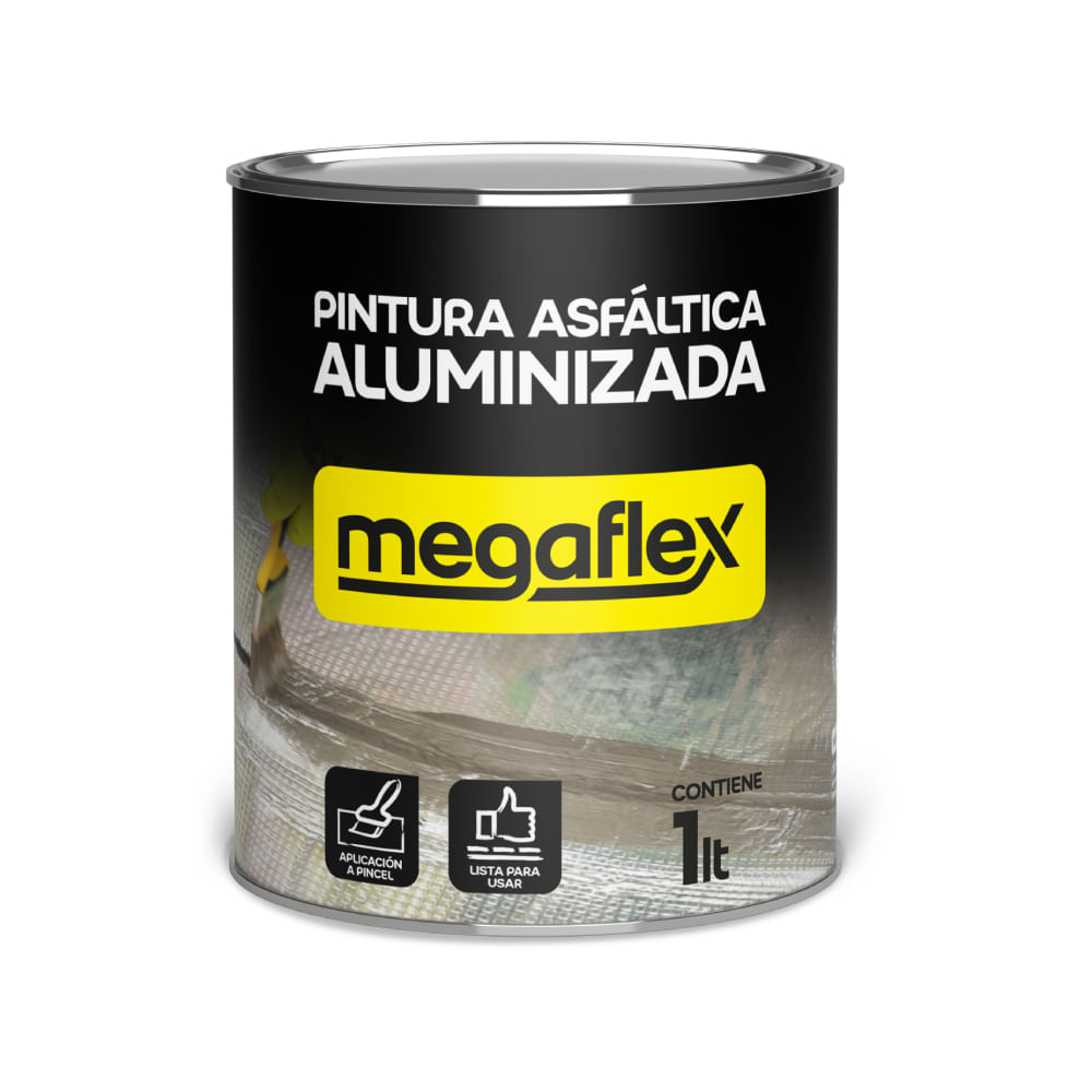 Pintura Asfáltica Aluminizada Gris 1 Lt Megaflex