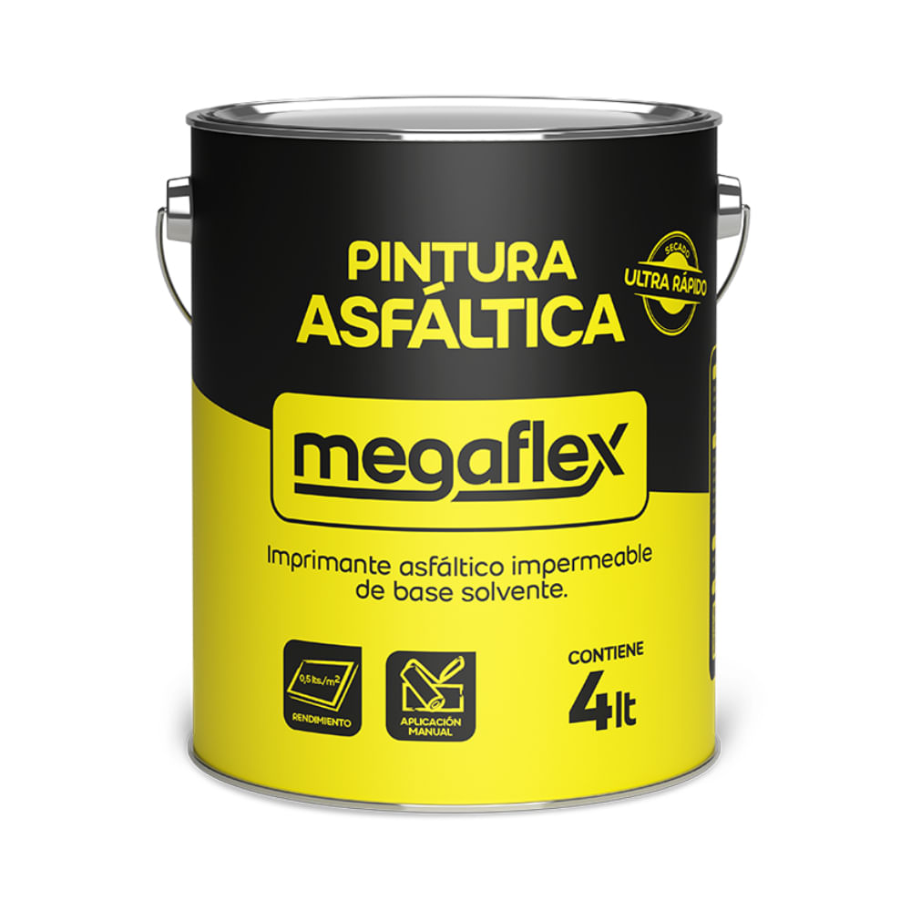 Pintura Asfáltica Ultra Rápido 4 Lts Megaflex