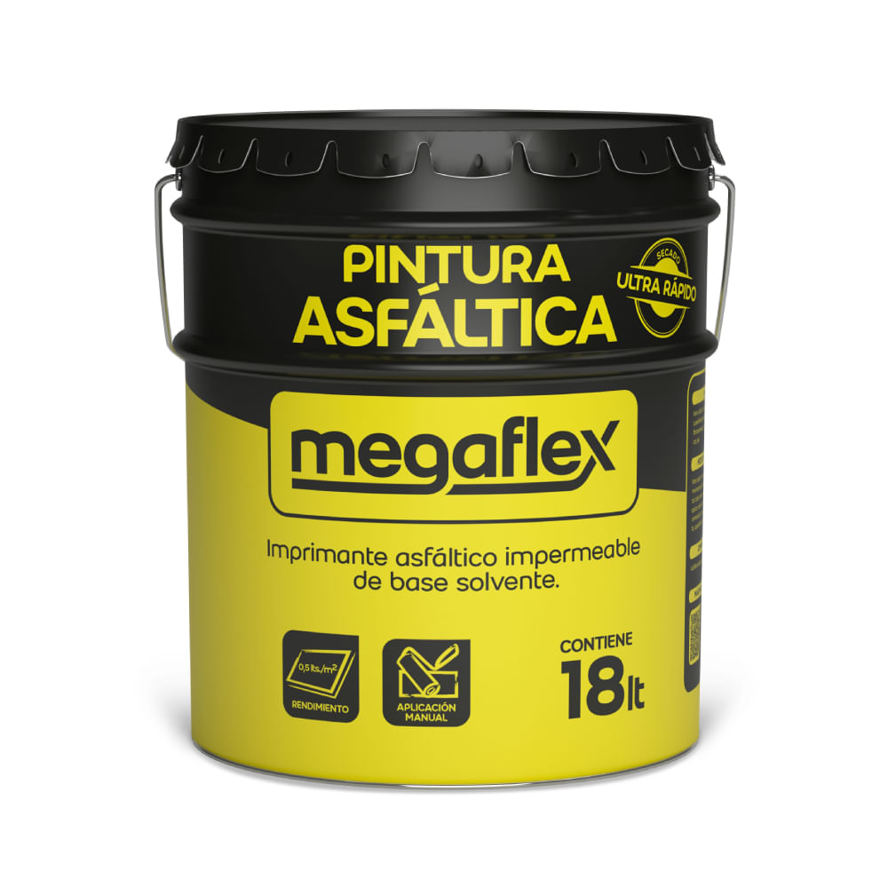 Pintura Asfáltica Base Solvente 18 Lts Megaflex