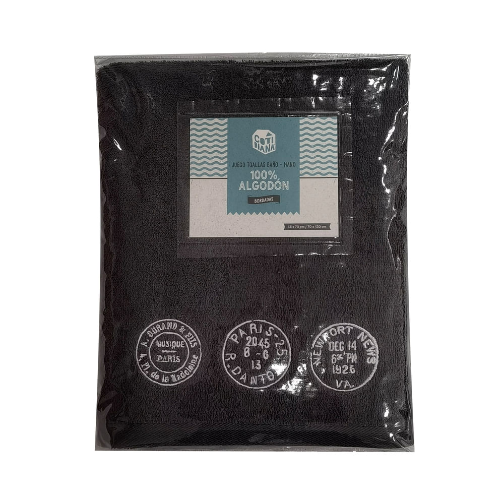 set 2 toallas mano - bano timbres