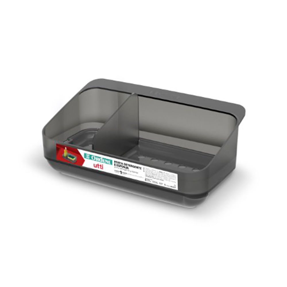 Dispenser Organizador Detergente y Esponja Plástico Gris Ordene