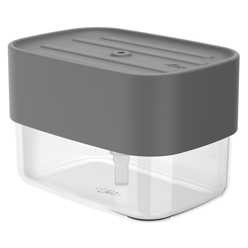 Dispensador Detergente Esponja 10.5x15x10 Cm Plástico Gris Cotidiana