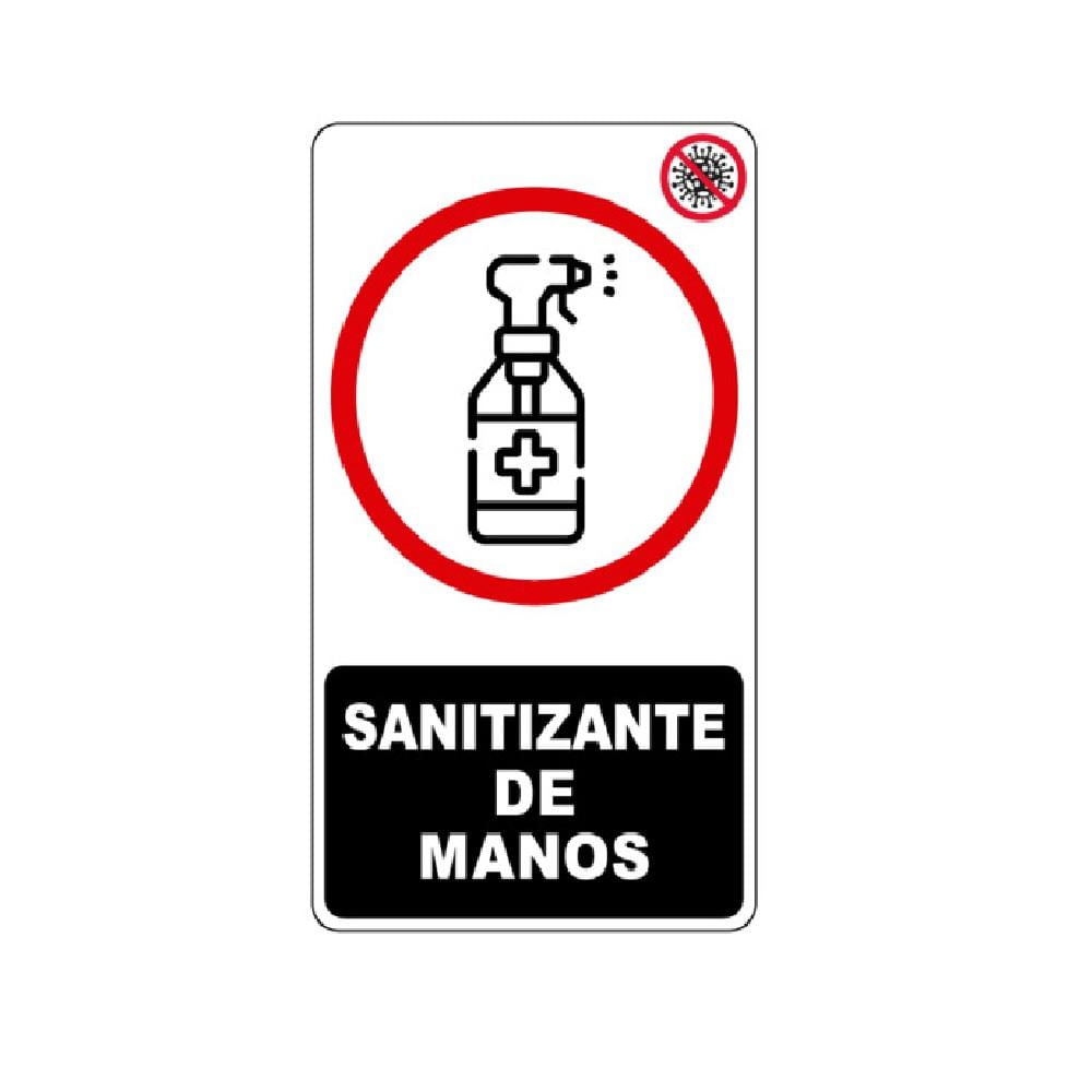 Cartel Señalización Sanitizante de Manos 25x30 Cm