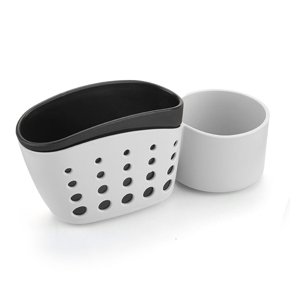 Dispenser Detergente Doble 18X7.8X6.9 Cm Plástico Blanco/Negro Arthi