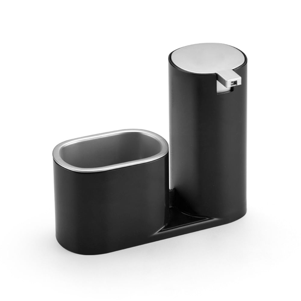 Dispenser Detergente y Esponja 14,9x8x17,8 Cm Plástico Negro Arthi