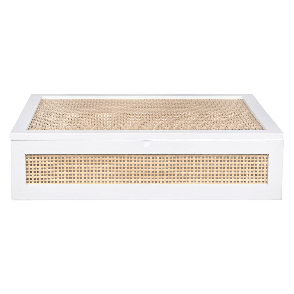 caja rigida rattan madera blanca m
