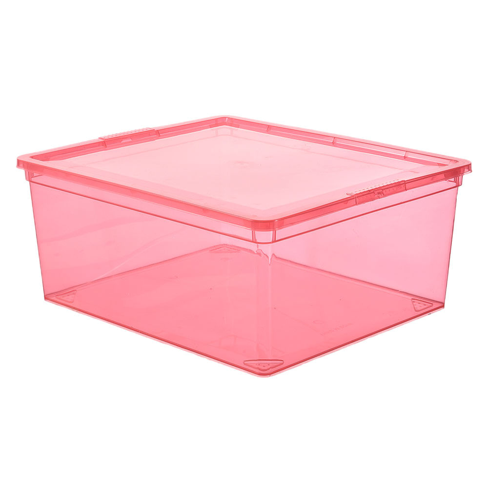 Caja Organizadora Infantil Rojo Traslucido 18L Hacks & Racks