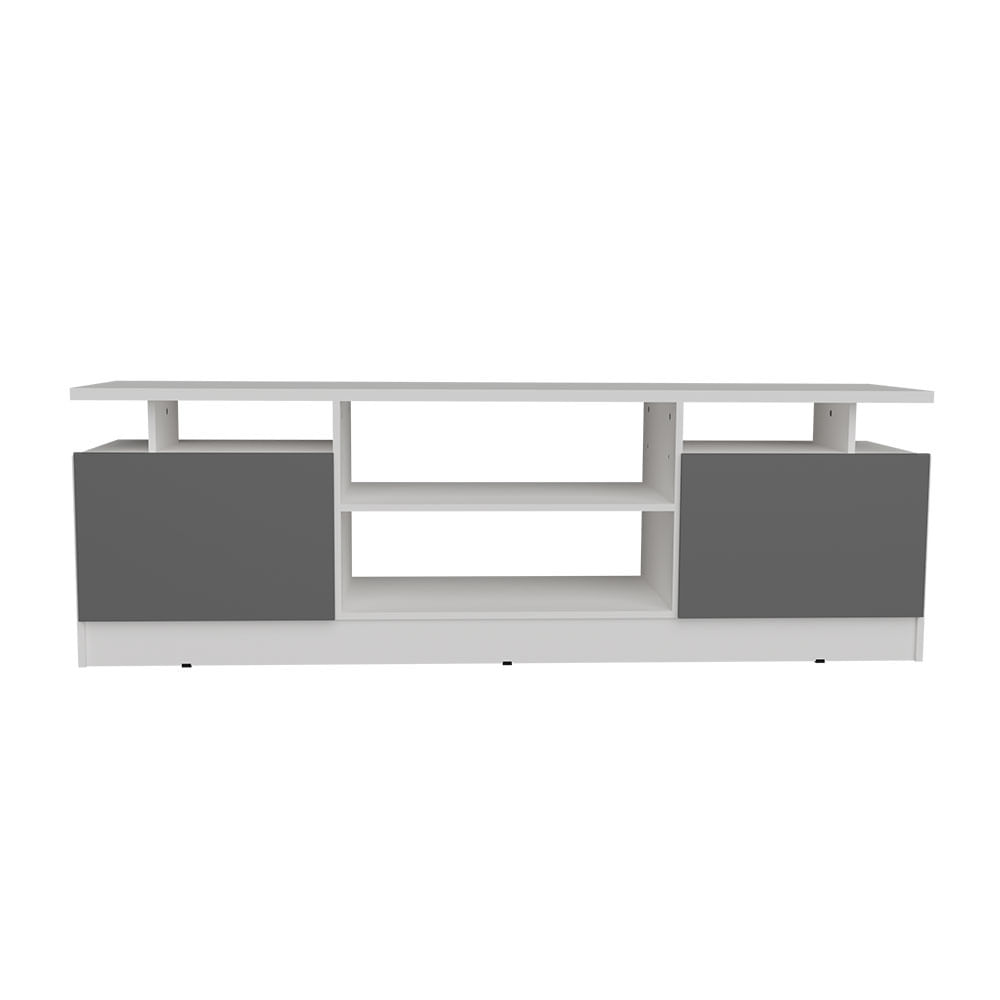 Rack para TV 182x46x59,3 Cm Melamina Blanco/Grafito Premium Orlandi