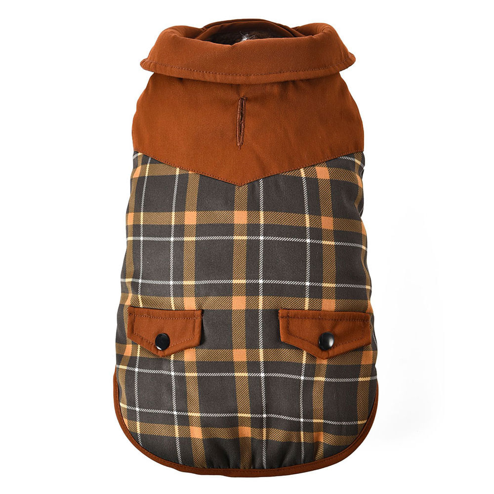 chaqueta cuadros cafe m