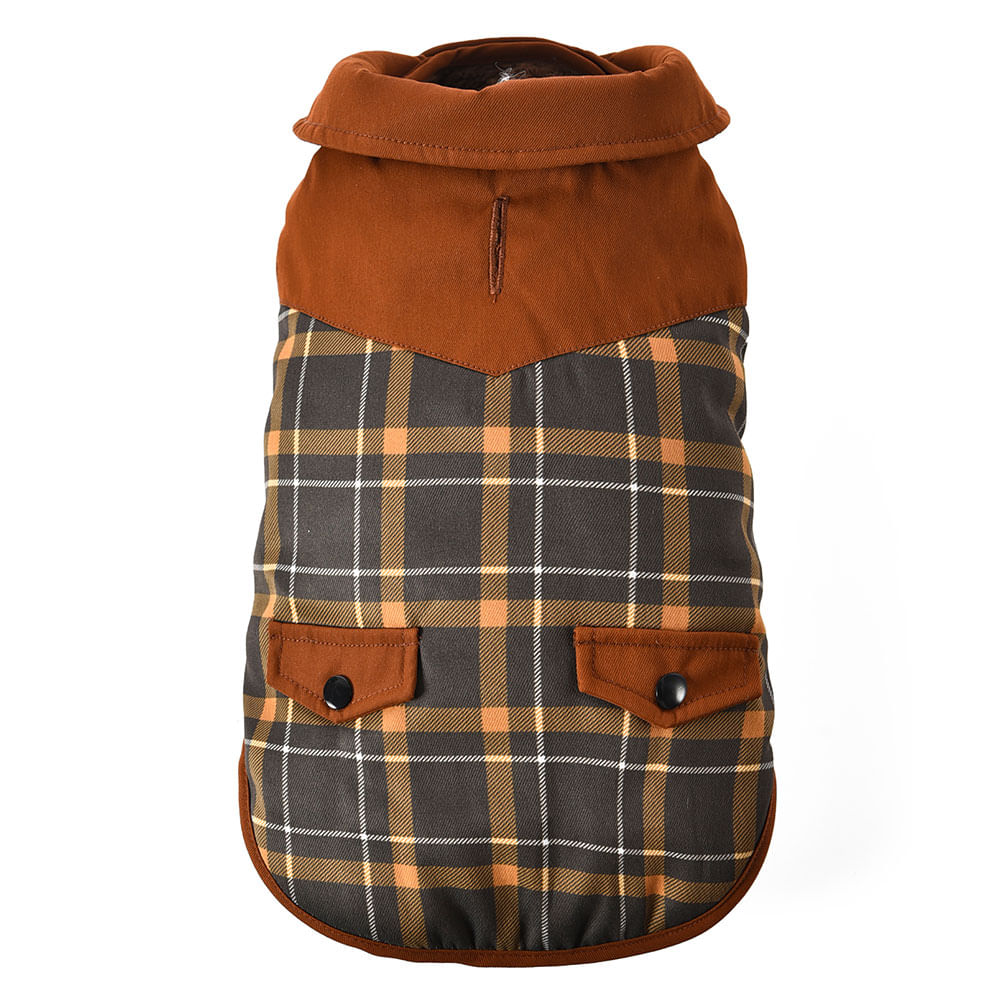 chaqueta cuadros cafe s