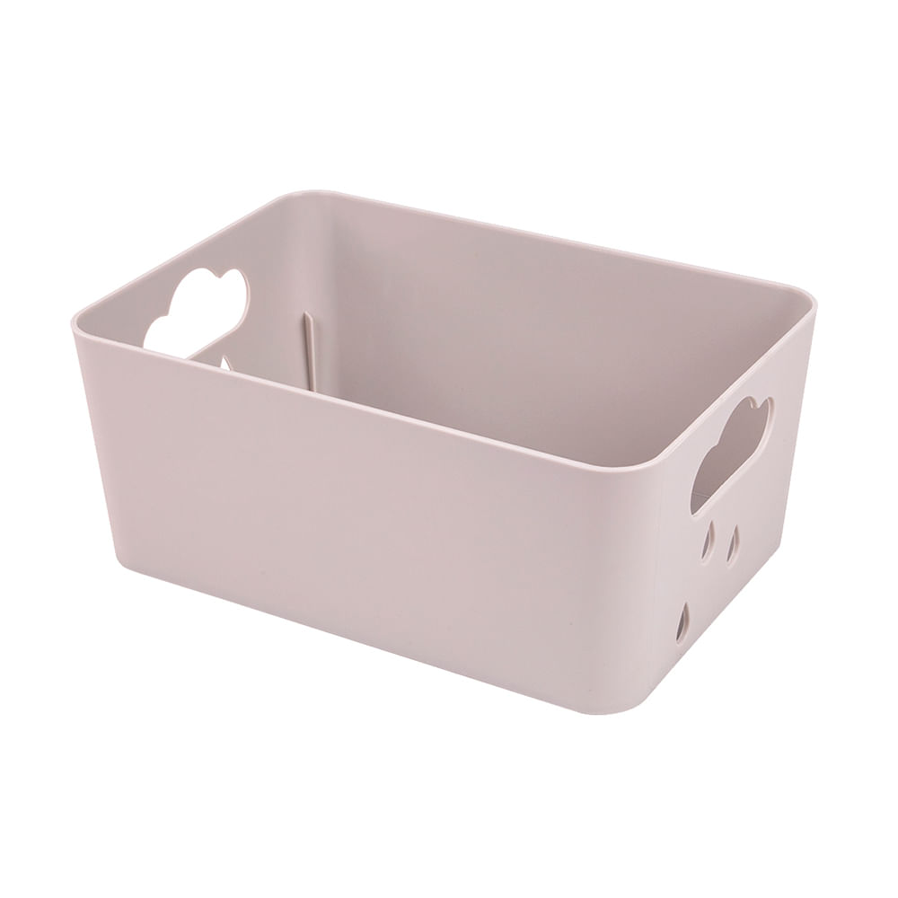 Canasto Organizador 26x18x11 Cm Plástico Blanco Cotidiana